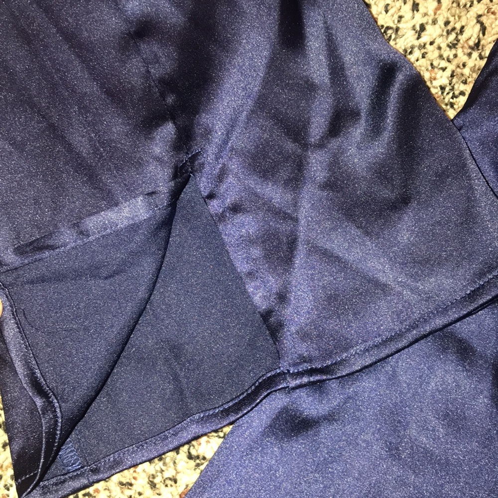 Wild Fable Bell Sleeve Scoop Tie Back Bodycon Mini Pleated Dress Navy | NWT! - Picture 4 of 9